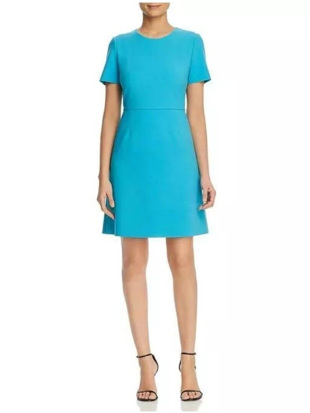 Kobi Halperin Bright Turquoise Short Sleeve A-Line Dress